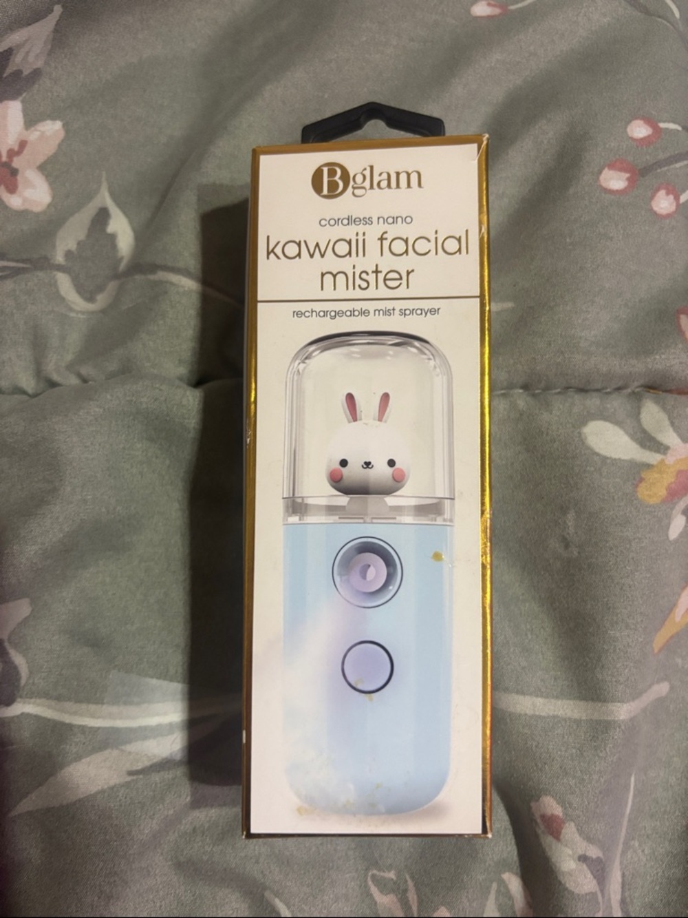 glam Kawaii Facial Mister in Light Blue and White with Bunny Accent